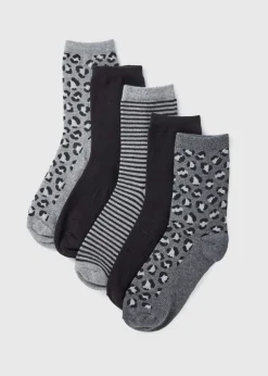 5 Pack Animal Print Socks