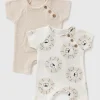2 Pack Baby Beige Towelling Rompers (Newborn-18mths)