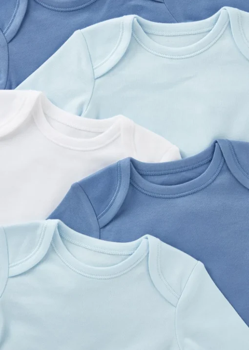 5 Pack Baby Blue Bodysuits (Newborn- 23mths)