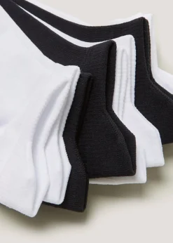 5 Pack Black & White Microfibre Trainer Socks