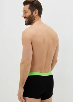 5 Pack Black Neon Waistband Hipsters