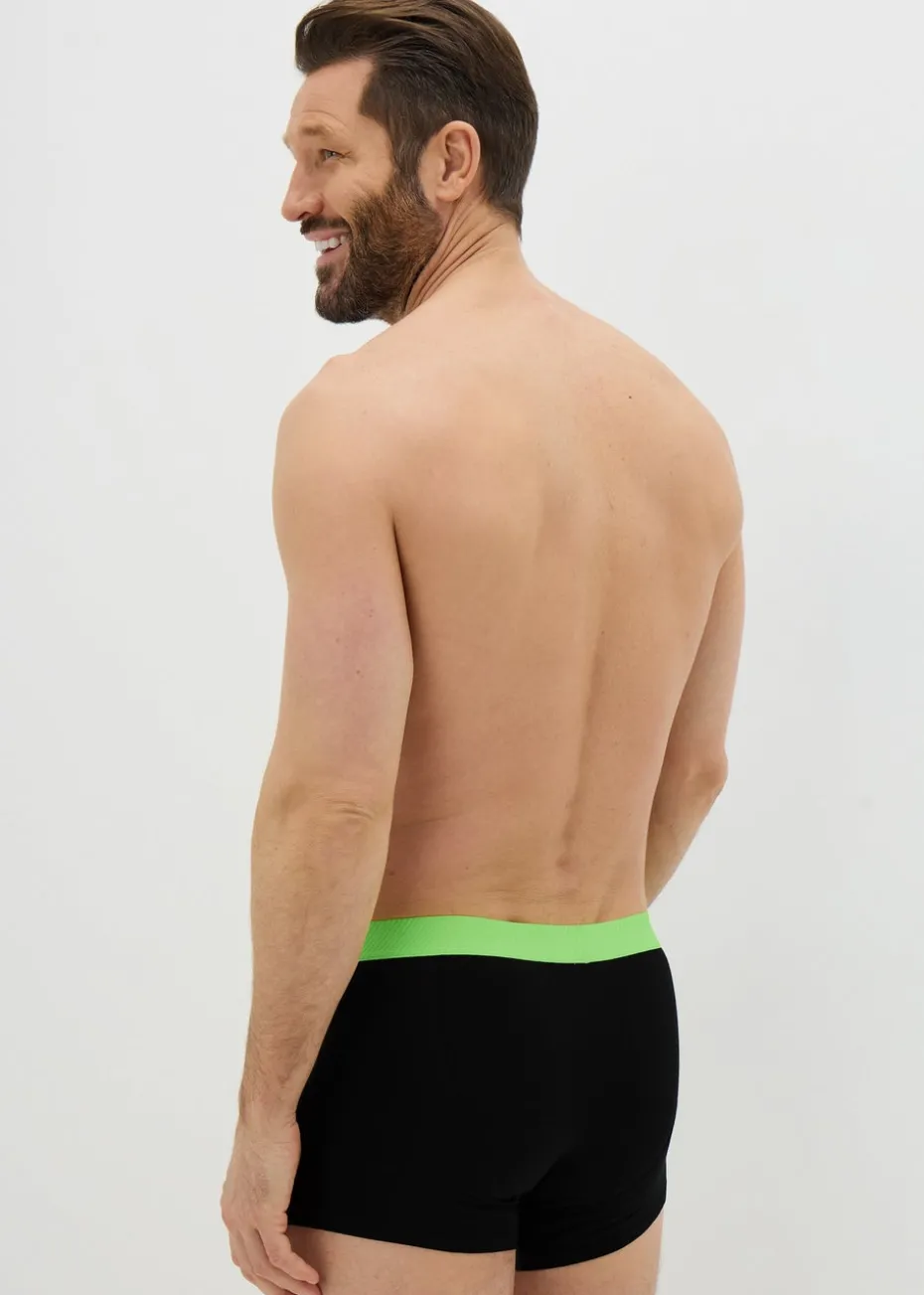 5 Pack Black Neon Waistband Hipsters