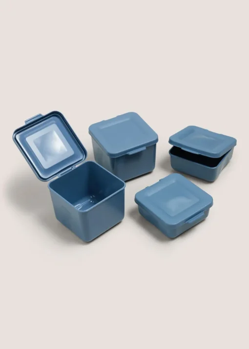 4 Pack Blue Food Containers