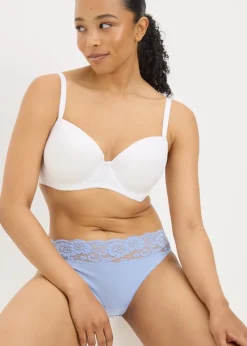 4 Pack Blue Lace High Leg Knickers