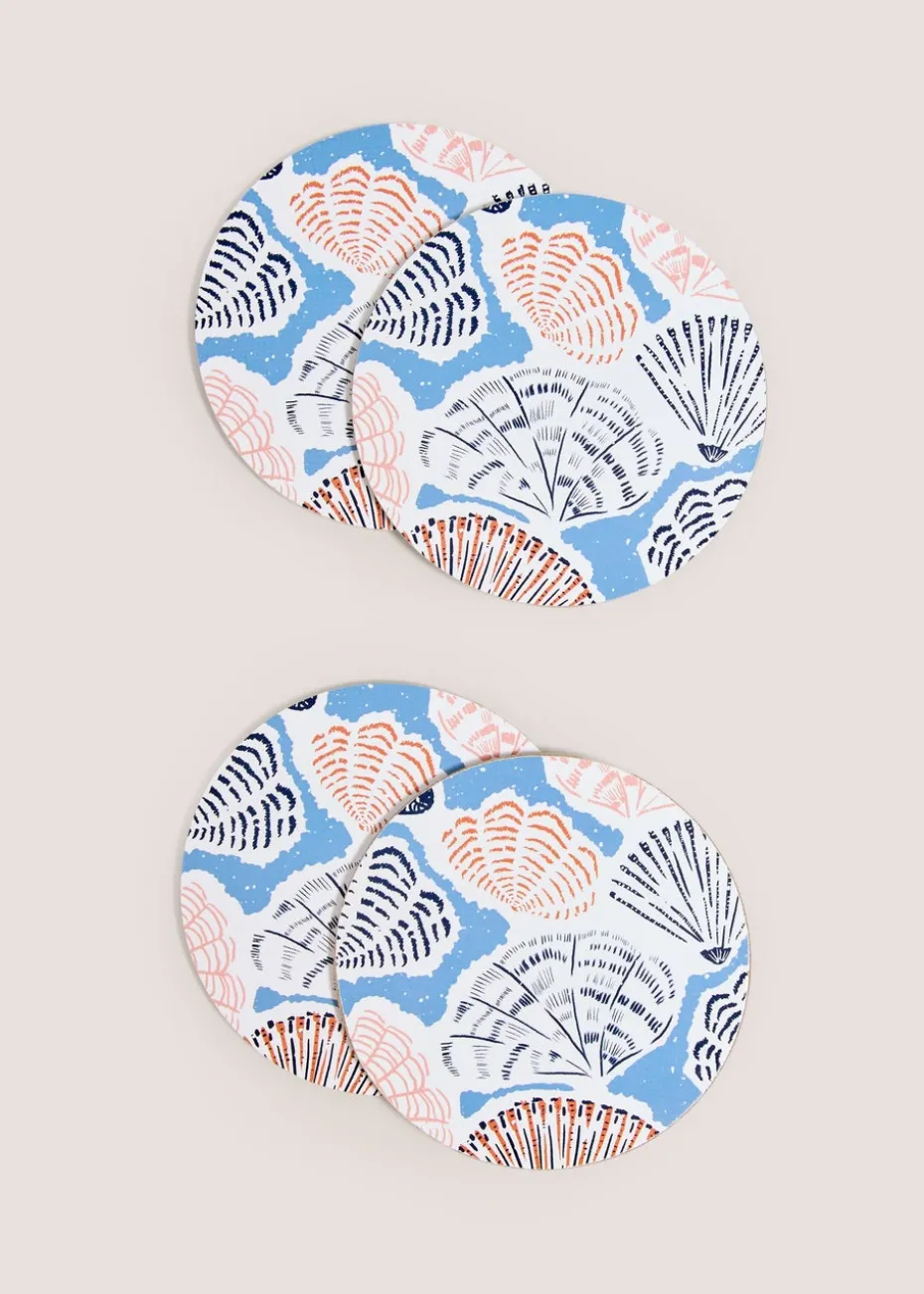 4 Pack Blue Shell Cork Placemats