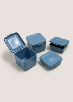 4 Pack Blue Snack Pots