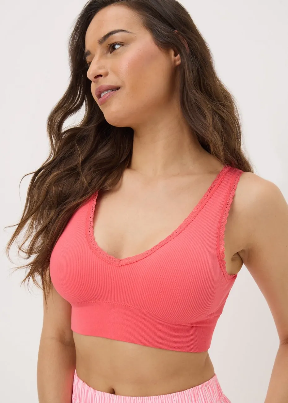 2 Pack Coral Ribbed Seamless Bralettes