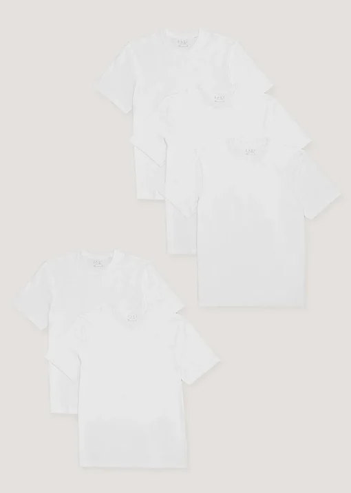 5 Pack Essential White T-Shirts
