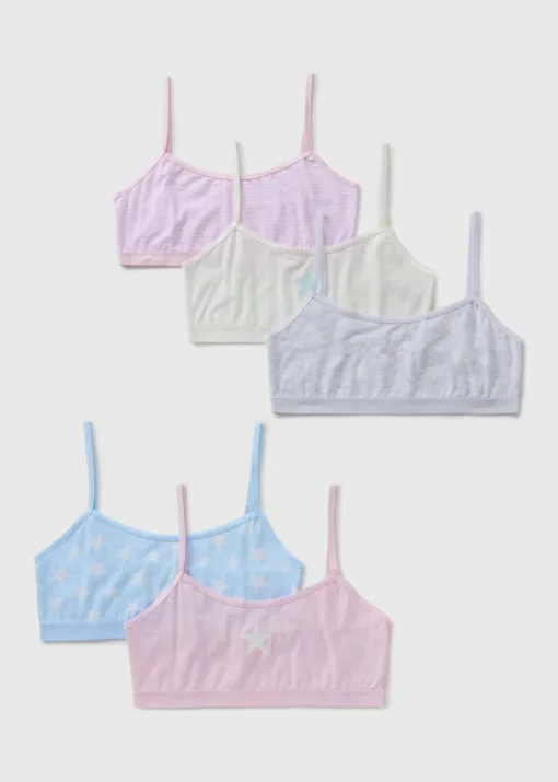 5 Pack Girls Multicolour Star Crop Top (6-13yrs)