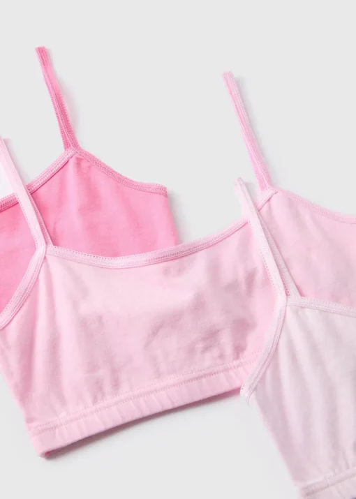 5 Pack Girls Pink Crop Tops (Younger 6-Older 13yrs)