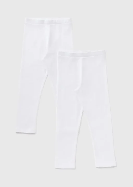 2 Pack Girls White Leggings (1-7yrs)