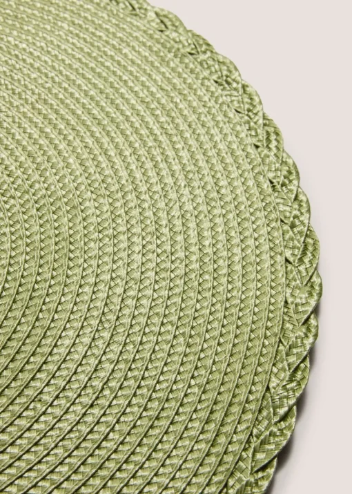 2 Pack Green Woven Placemats (10.5cm x 10.5cm)