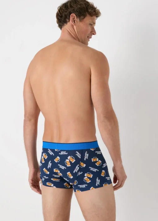2 Pack Grey Christmas Beer Boxers