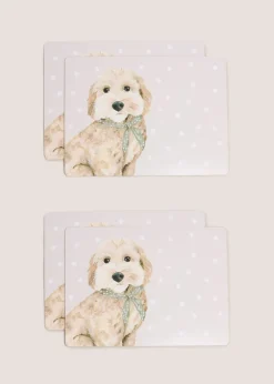 4 Pack Grey Connie Cockapoo Placemats (10.5cm x 10.5cm)