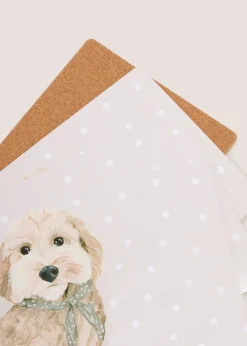 4 Pack Grey Connie Cockapoo Placemats (10.5cm x 10.5cm)