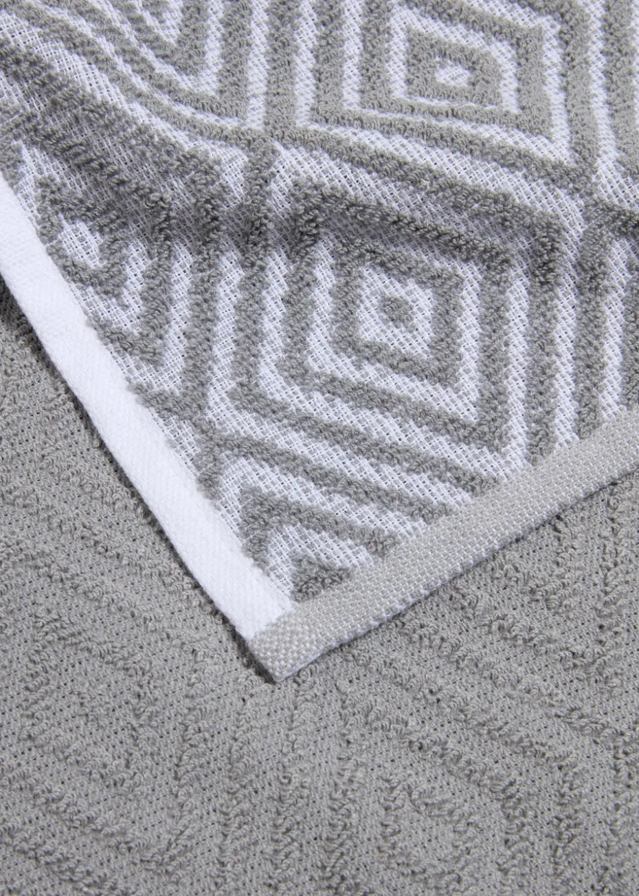 2 Pack Grey Geometric Tea Towels