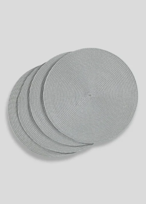 4 Pack Grey Woven Placemats