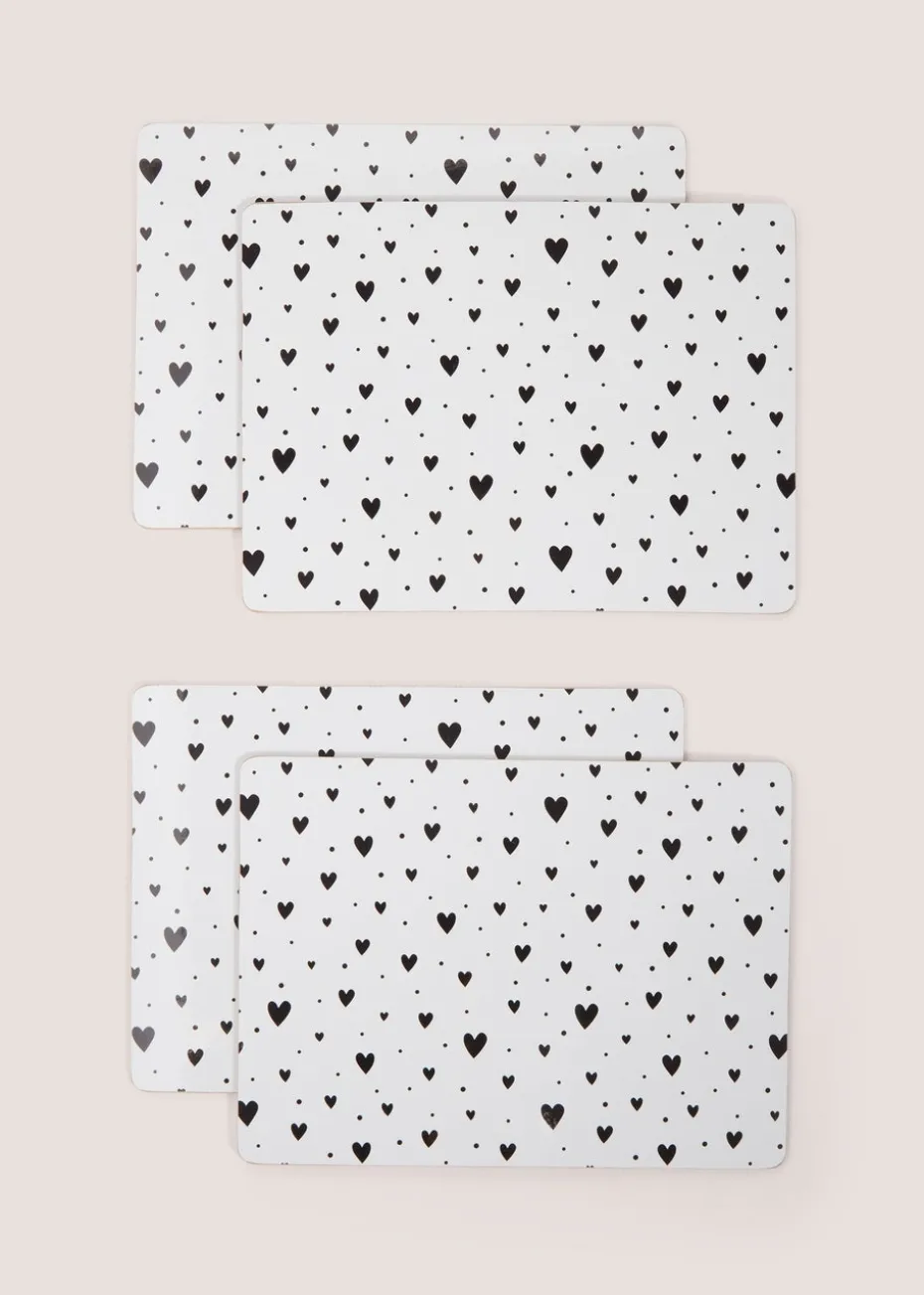 4 Pack Heart Cork Placemats