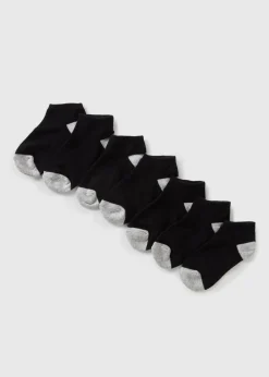 7 Pack Kids Grey Trainer Socks (Younger 6-Older 6.5)