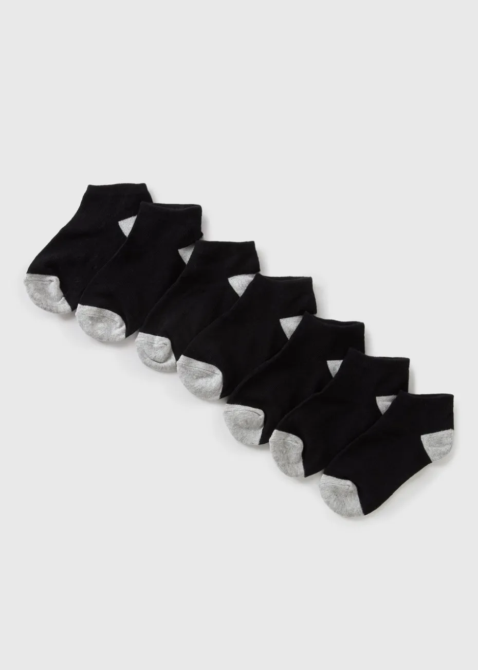 7 Pack Kids Grey Trainer Socks (Younger 6-Older 6.5)