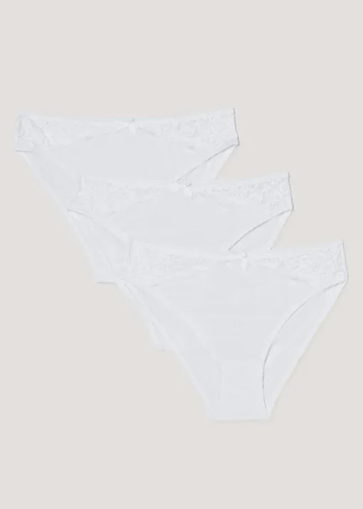 3 Pack Micro Lace High Leg Knickers