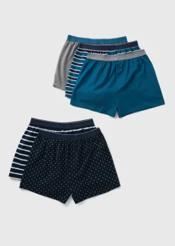 5 Pack Multicolour Geo Stripe Loose Fit Boxers