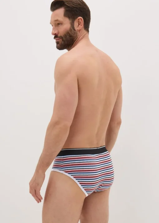 5 Pack Multicolour Grid Print Briefs