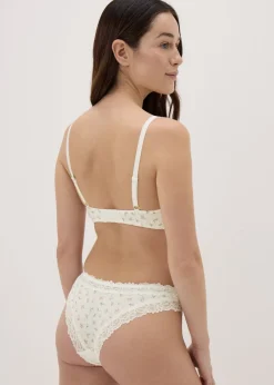 3 Pack Multicolour Lace Trim Brazilian Knickers