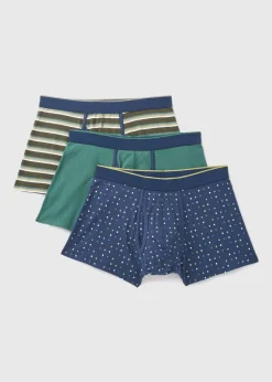 3 Pack Multicolour Patterned Keyhole Boxers