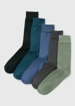 5 Pack Multicolour Plain Socks