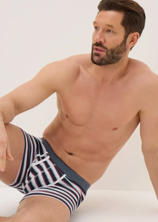 3 Pack Multicolour Stripe Keyhole Boxers