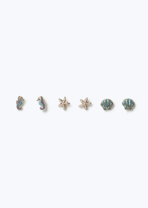 3 Pack Muse Gold Beach Earrings
