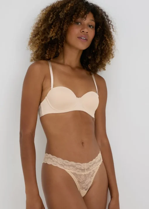3 Pack Nude Lace Thongs