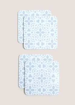 4 Pack of Grey Tile Cork Coasters