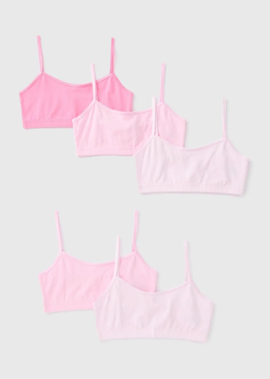 5 Pack Pink Crop Tops (6-13yrs)