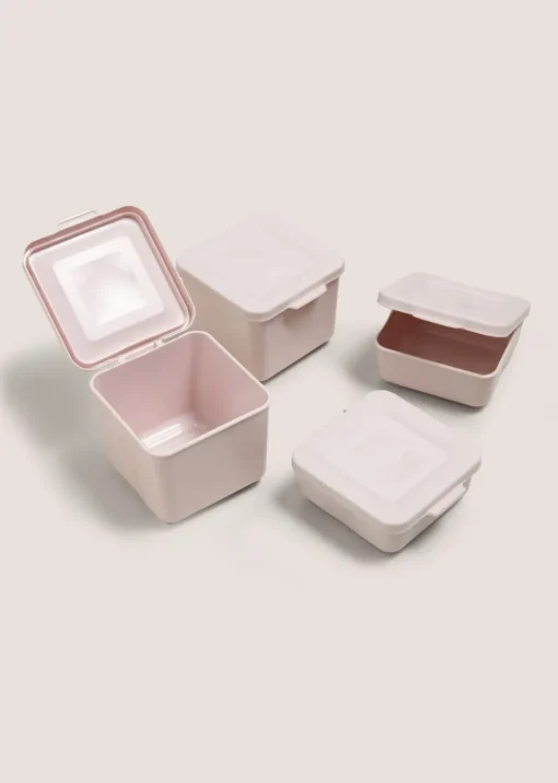 4 Pack Pink Food Containers