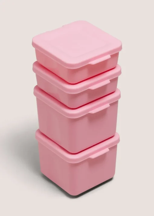 4 Pack Pink Snack Pots