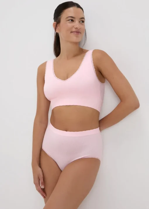 2 Pack Seamless Navy & Pink Crop Top Bras