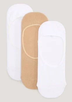 3 Pack White & Nude Footsies