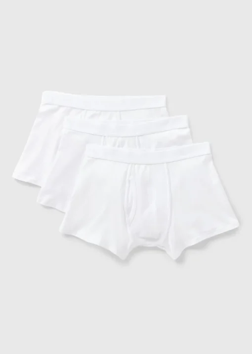 3 Pack White Keyhole Boxers