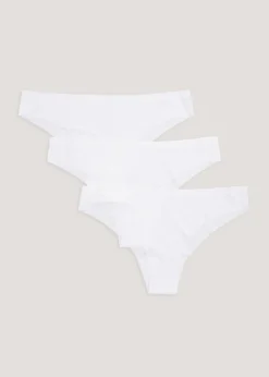 3 Pack White NO VPL Brazilian Knickers