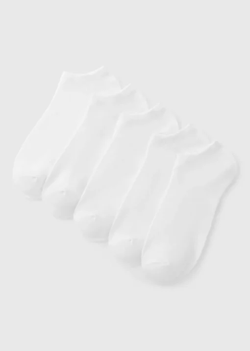 5 Pack White Trainer Socks