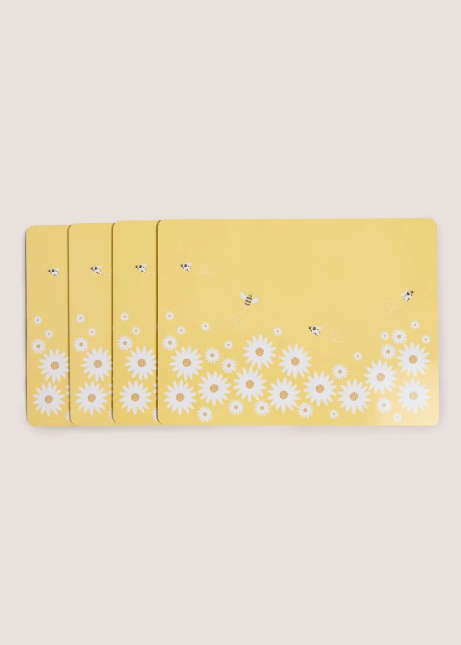 4 Pack Yellow Bee Cork Placemats