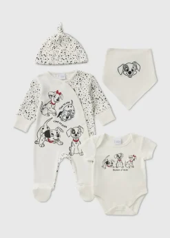 4 Piece Disney Baby Cream Dalmatians Starter Pack (Newborn-9mths)