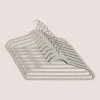 30 Piece Grey Flocked Clothes Hangers