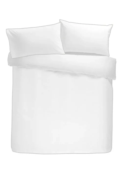 Appletree 200 Thread Count Plain Dye White Duvet Cover Set