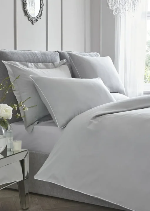 Appletree 200 Thread Count Plain Dye Silver Duvet Cover Set
