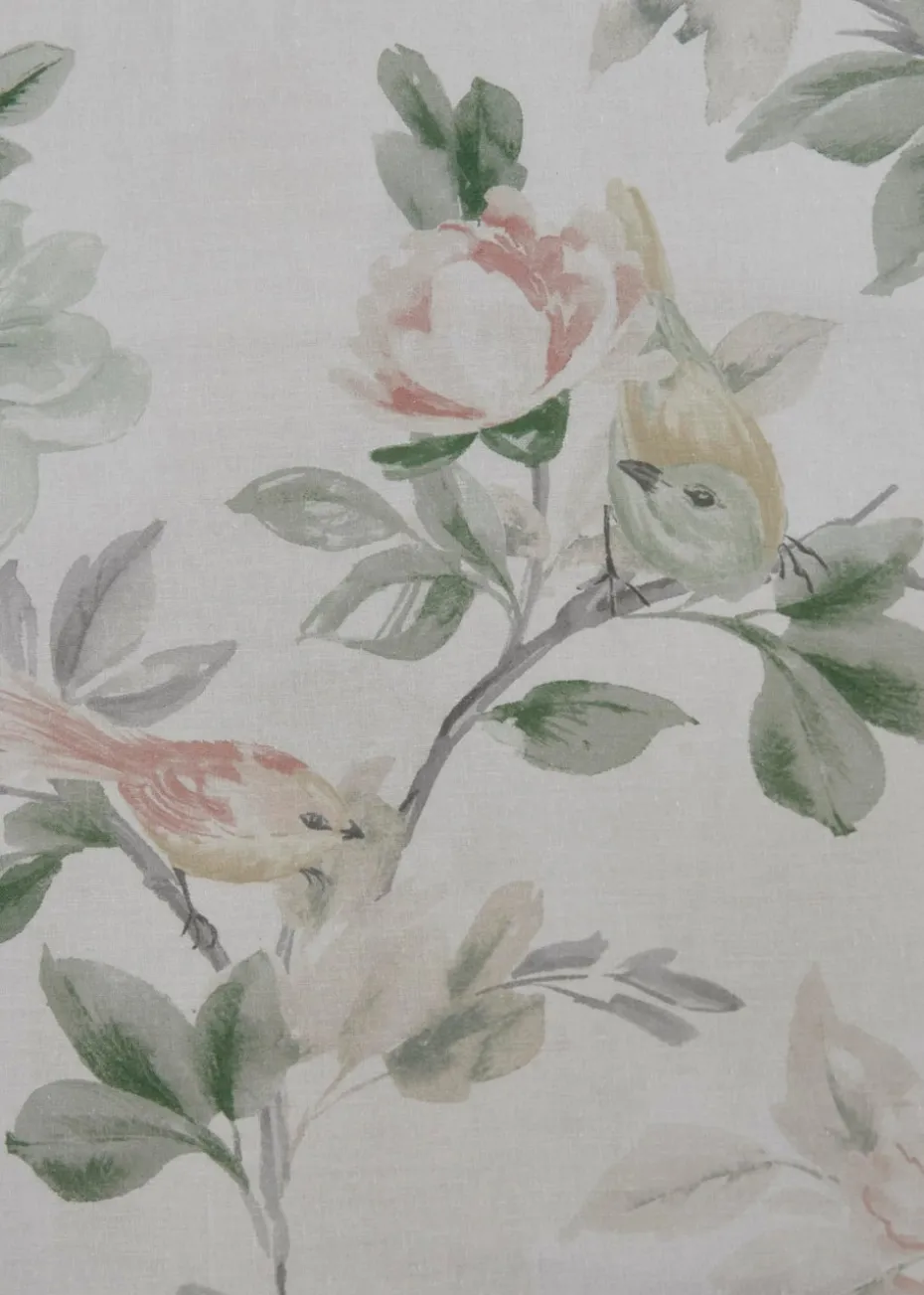 Appletree Heritage Campion Sateen Green Pencil Pleat Curtains With Tie-Backs