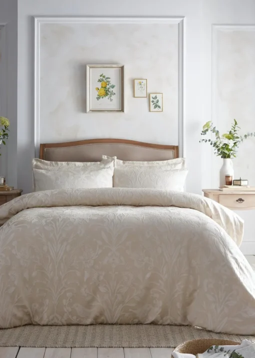 Appletree Heritage Elysia Jacquard Cream Duvet Cover Set