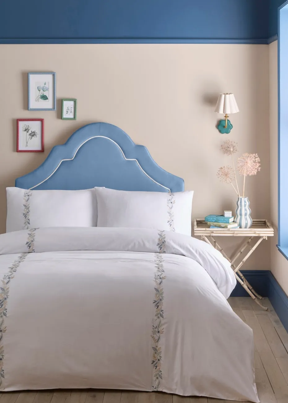 Appletree Heritage Julianna Embroidery White Duvet Cover Set